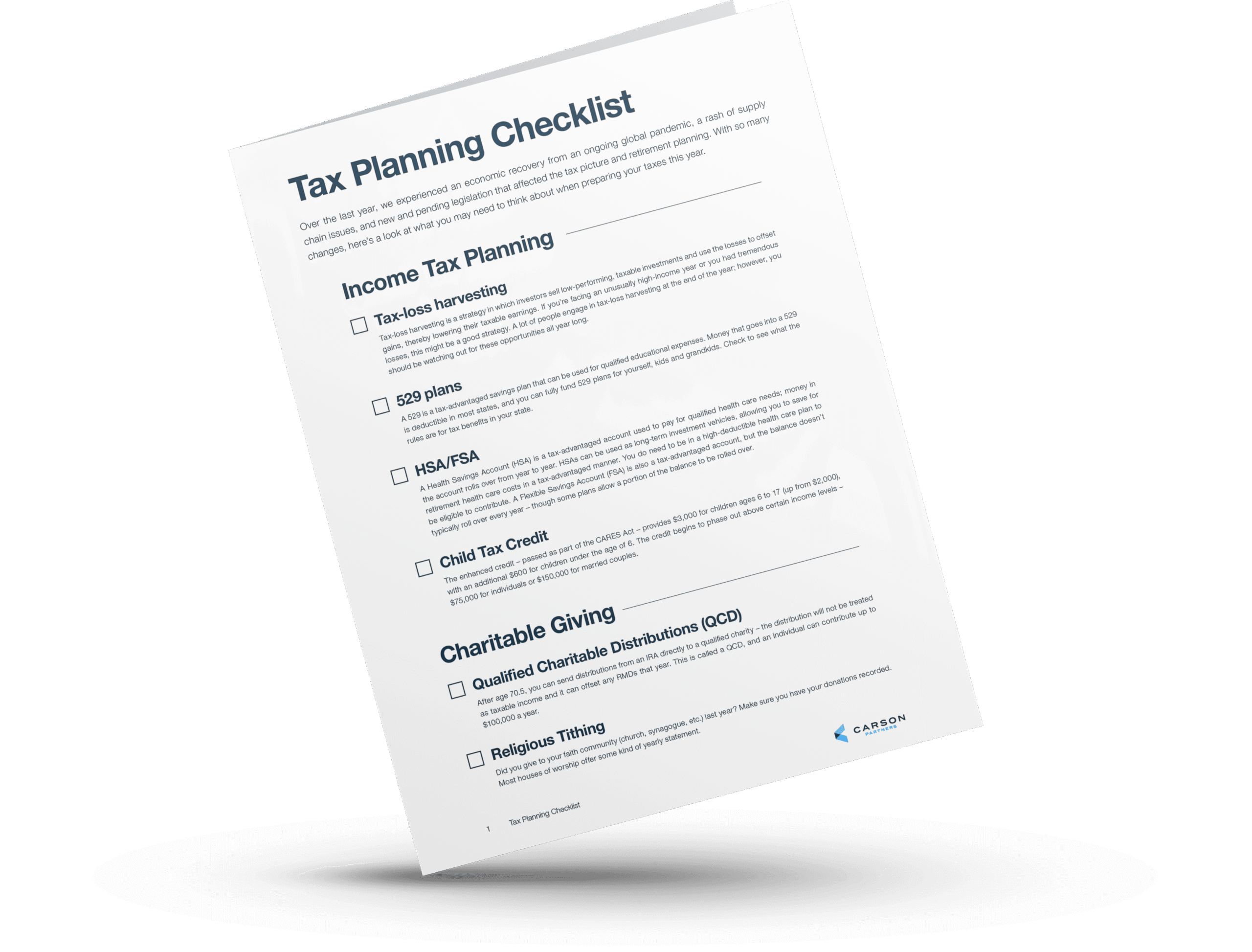 Tax Planning Checklist